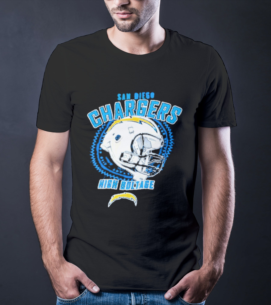 San Diego Chargers High Boltage Helmet Football NFL Team Gear T-Shirt