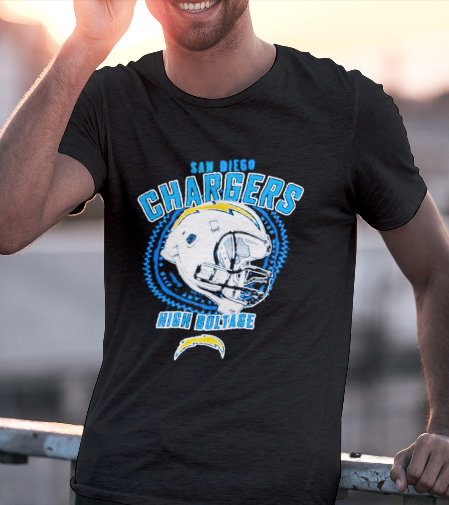 San Diego Chargers High Boltage Helmet Football NFL Team Gear T-Shirt