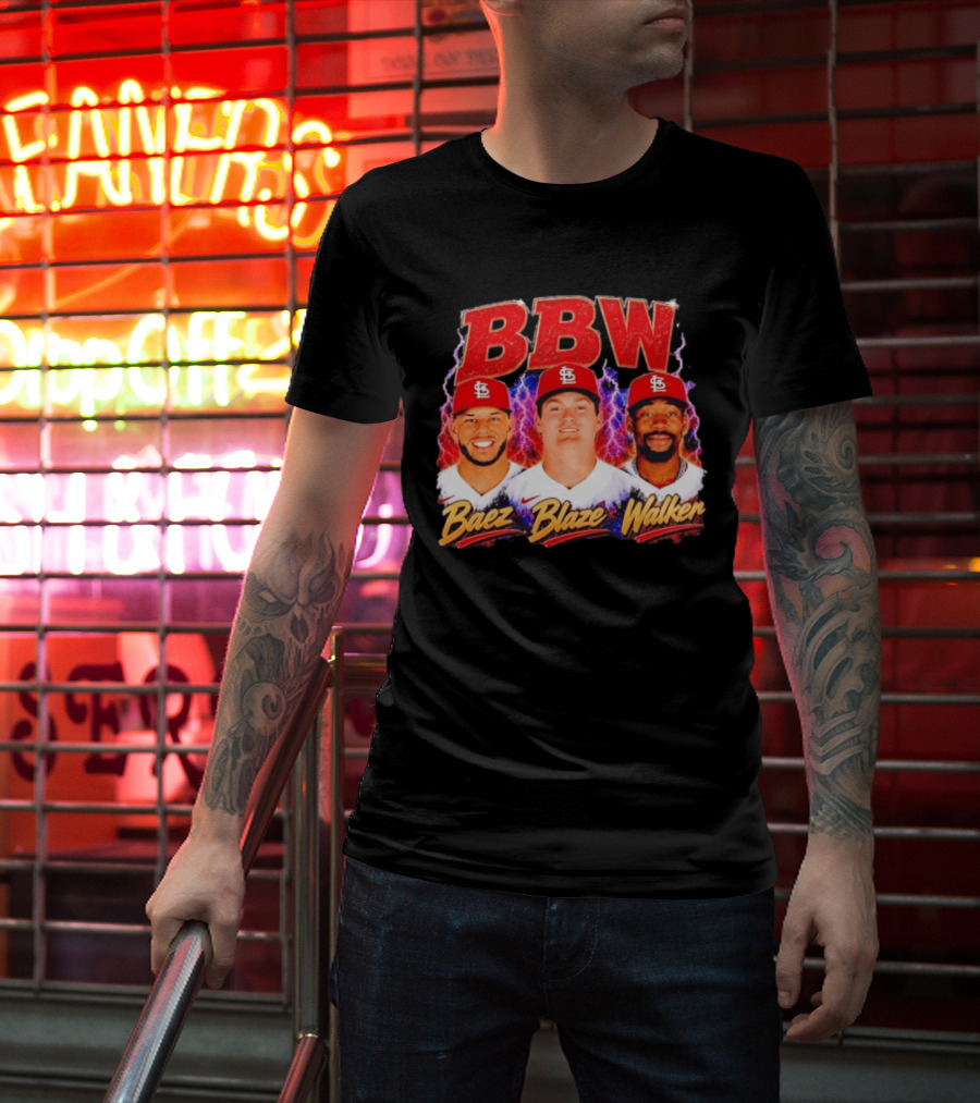 BBW Baez Blaze Walker St. Louis Cardinals Lightning T-Shirt