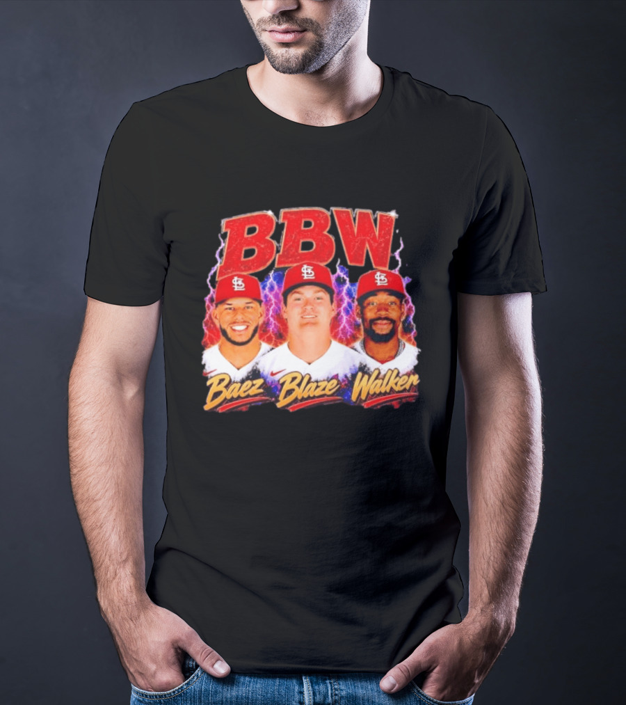 BBW Baez Blaze Walker St. Louis Cardinals Lightning T-Shirt