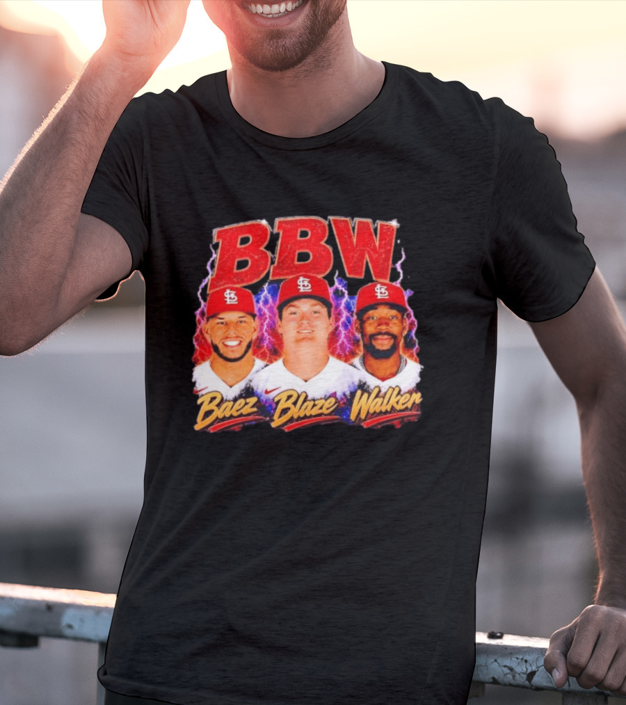 BBW Baez Blaze Walker St. Louis Cardinals Lightning T-Shirt