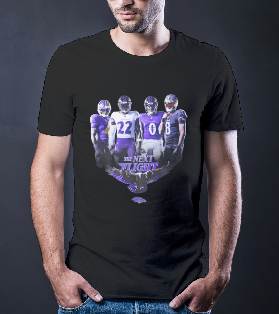 The Next Flight Baltimore Ravens NFL Football Players Team Spirit T-Shirt