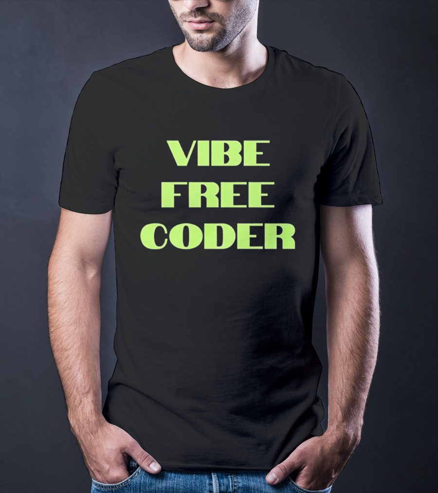 Vibe Free Coder Retro Neon T-Shirt