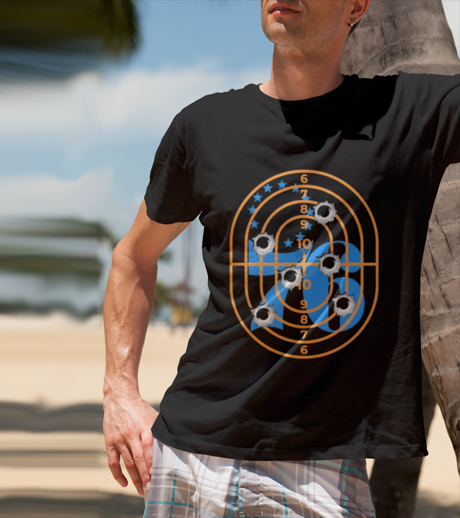 Who Shot Ya Philly Bulls Eye Target Stars T-Shirt