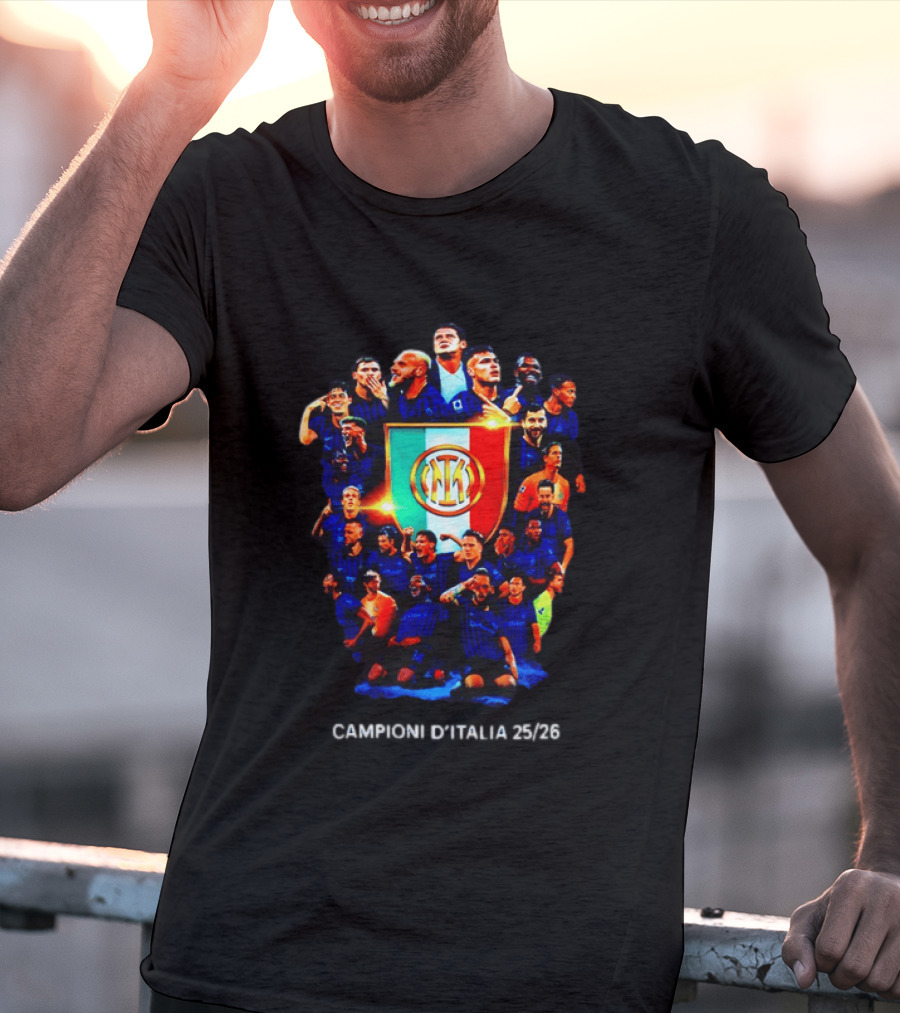 Inter Milan FC Campioni D'Italia 24/25 Serie A Champions Team Celebration T-Shirt