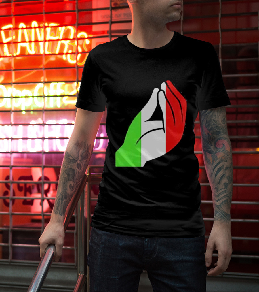 Italian Hand Gesture Ma Che Vuoi Green White Red T-Shirt