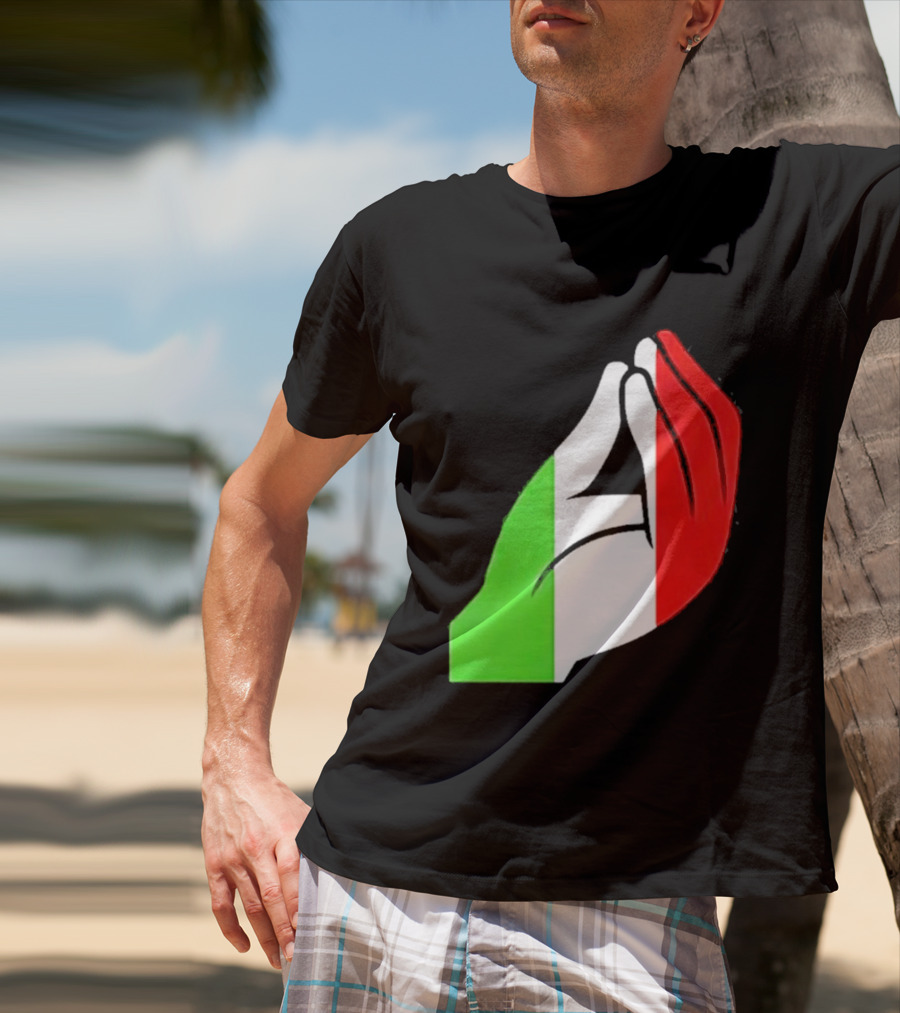 Italian Hand Gesture Ma Che Vuoi Green White Red T-Shirt
