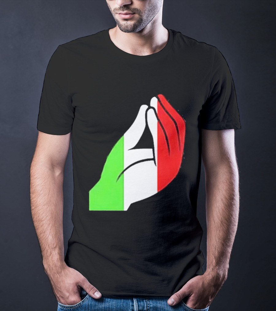 Italian Hand Gesture Ma Che Vuoi Green White Red T-Shirt