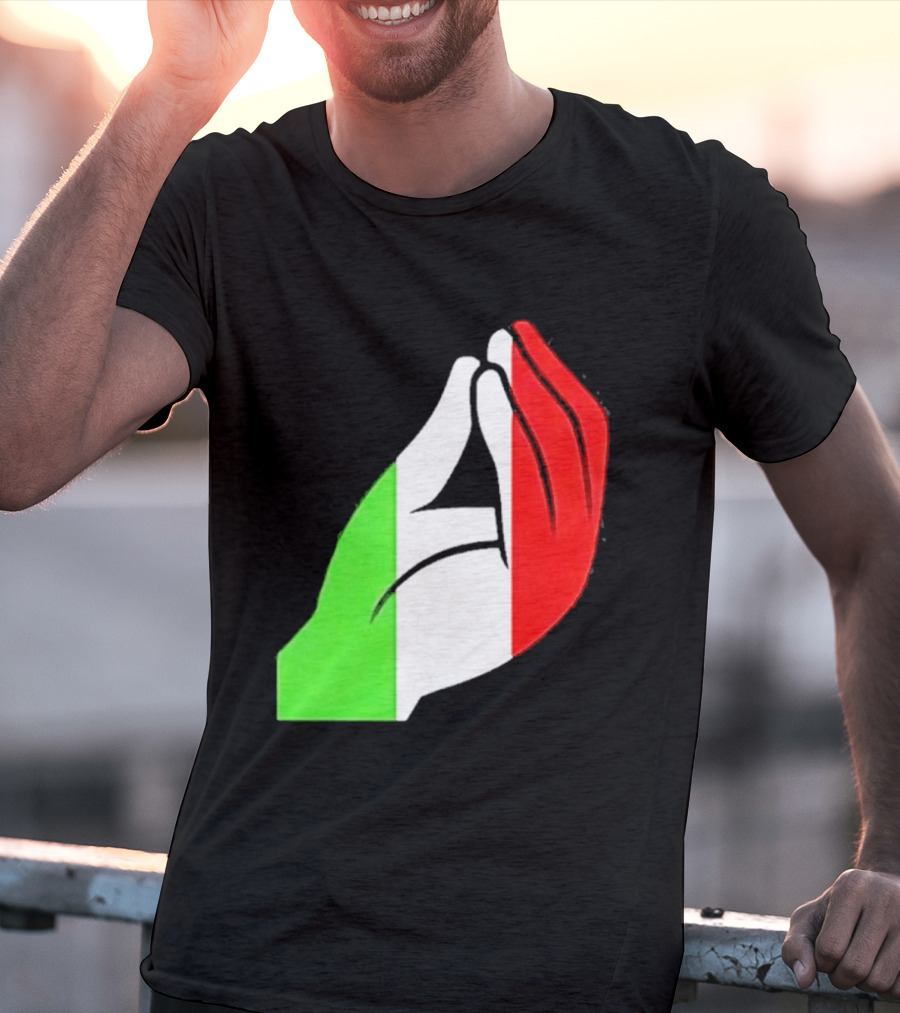 Italian Hand Gesture Ma Che Vuoi Green White Red T-Shirt