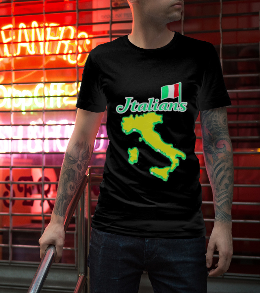 Italians Map Of Italy With Flag T-Shirt