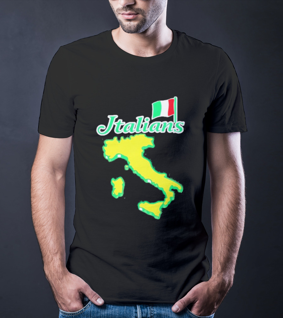 Italians Map Of Italy With Flag T-Shirt