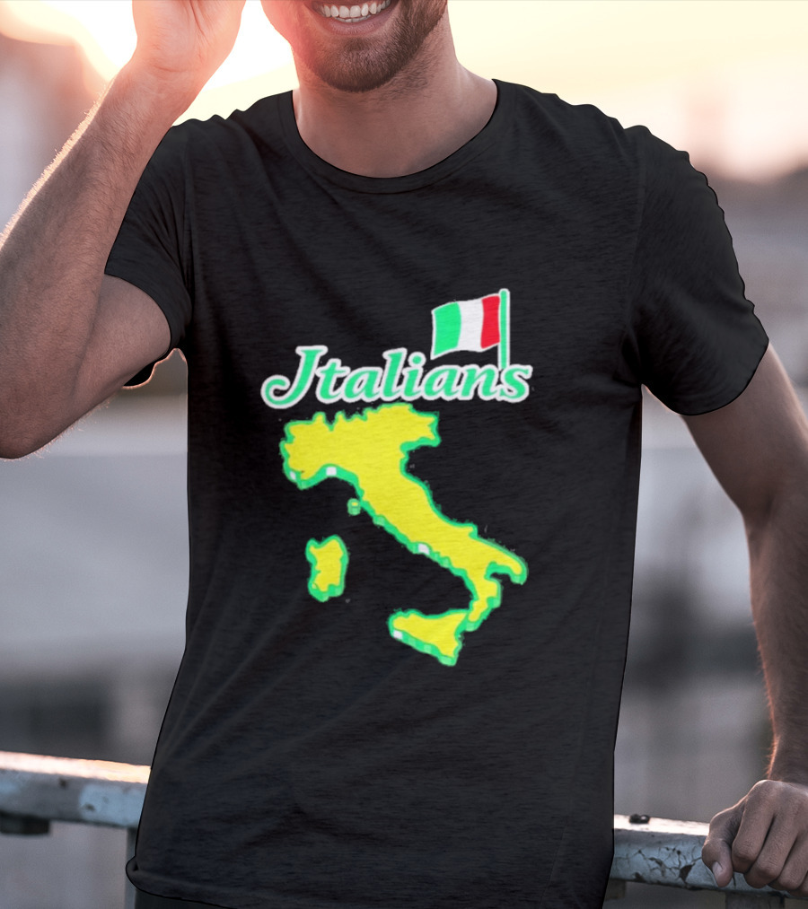 Italians Map Of Italy With Flag T-Shirt