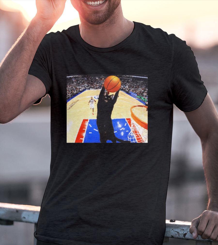 Jarrett Allen Cat Dunking Basketball On Court T-Shirt