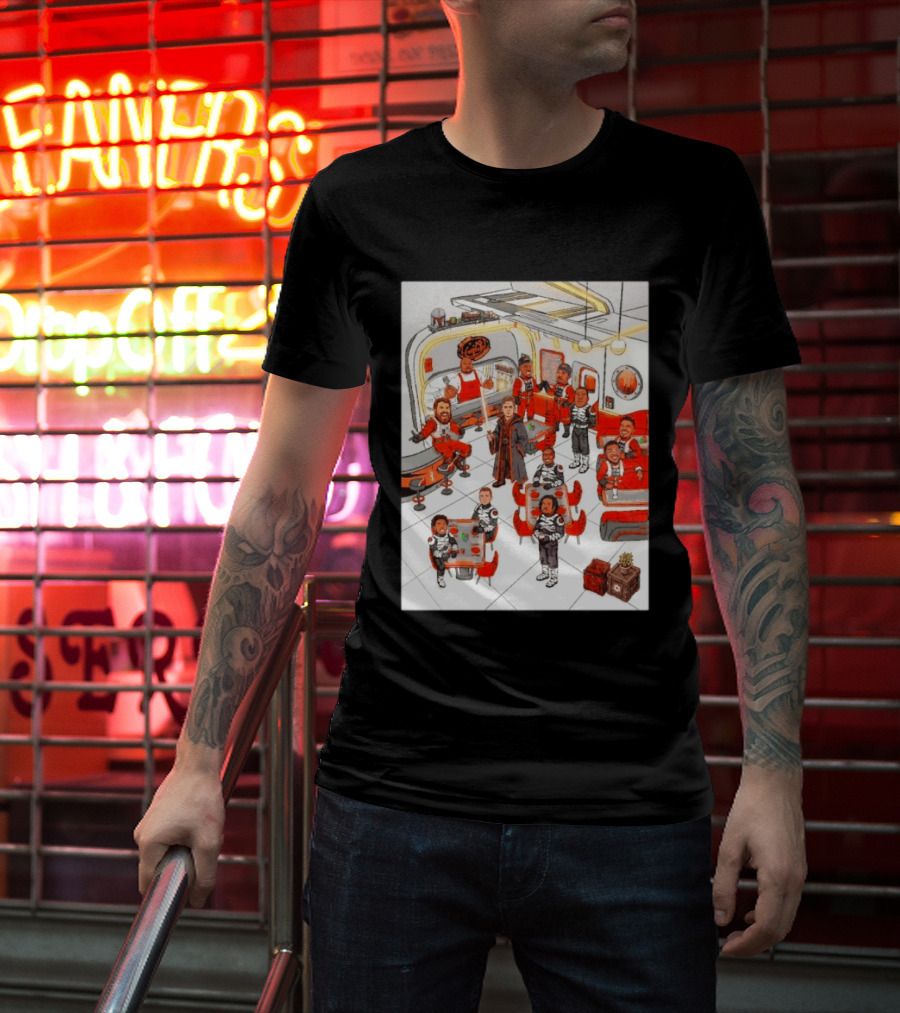 Cincinnati Bengals Star Wars Parody In Retro Diner Scene T-Shirt