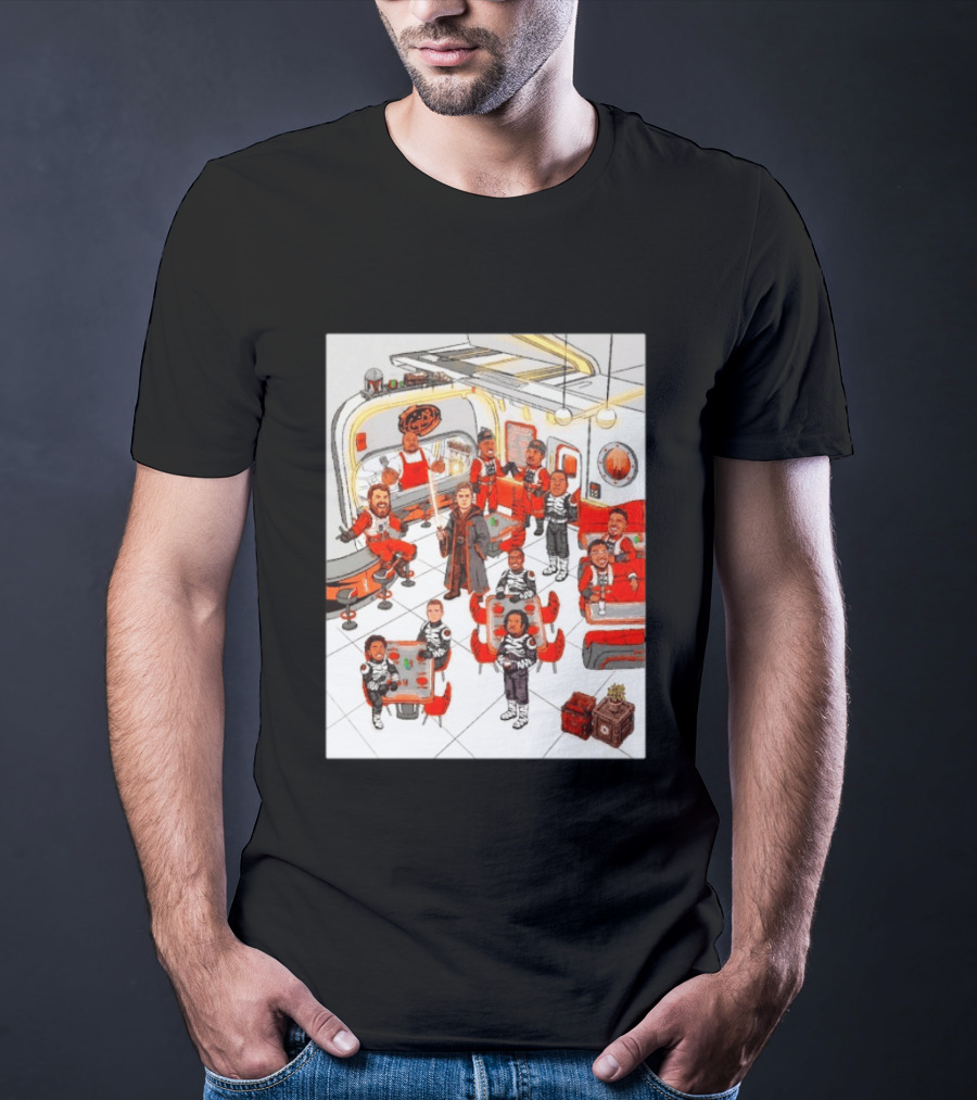 Cincinnati Bengals Star Wars Parody In Retro Diner Scene T-Shirt