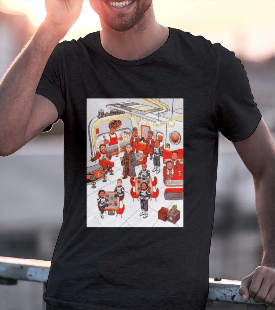 Cincinnati Bengals Star Wars Parody In Retro Diner Scene T-Shirt