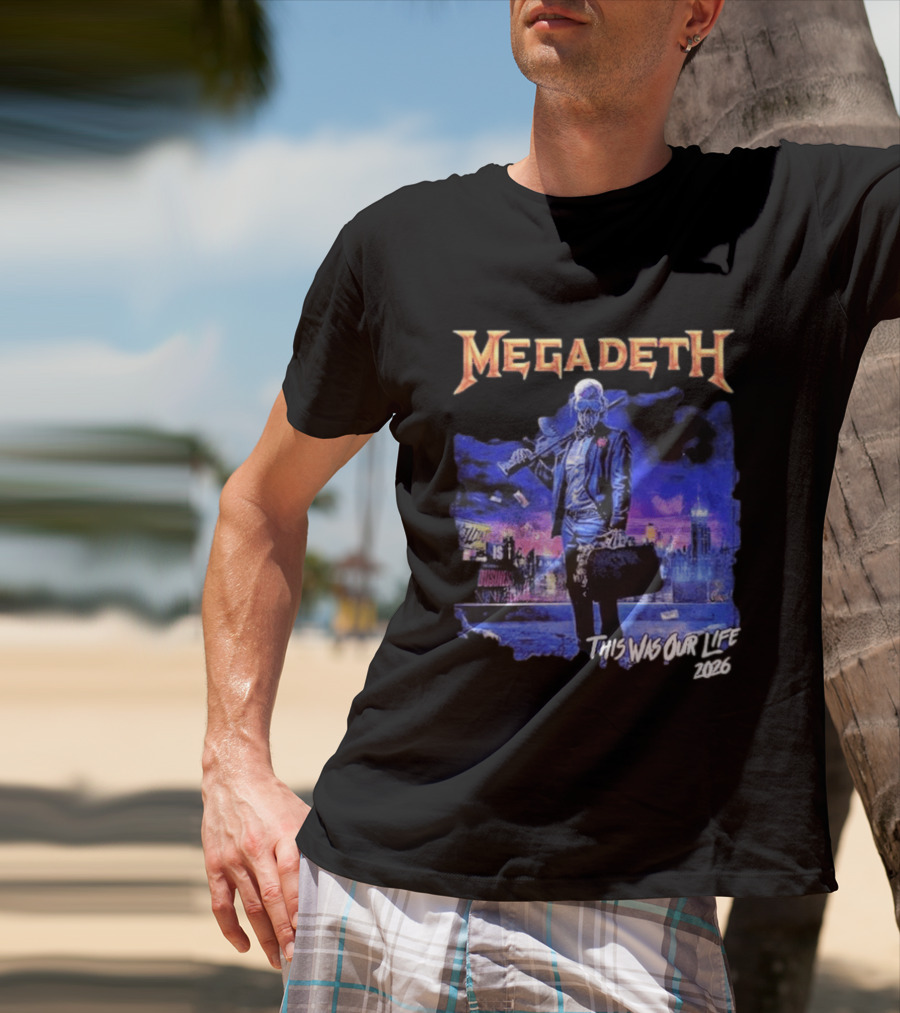 Megadeth This Was Our Life 2026 Latin America Tour Gangster Vic Metal Concert T-Shirt