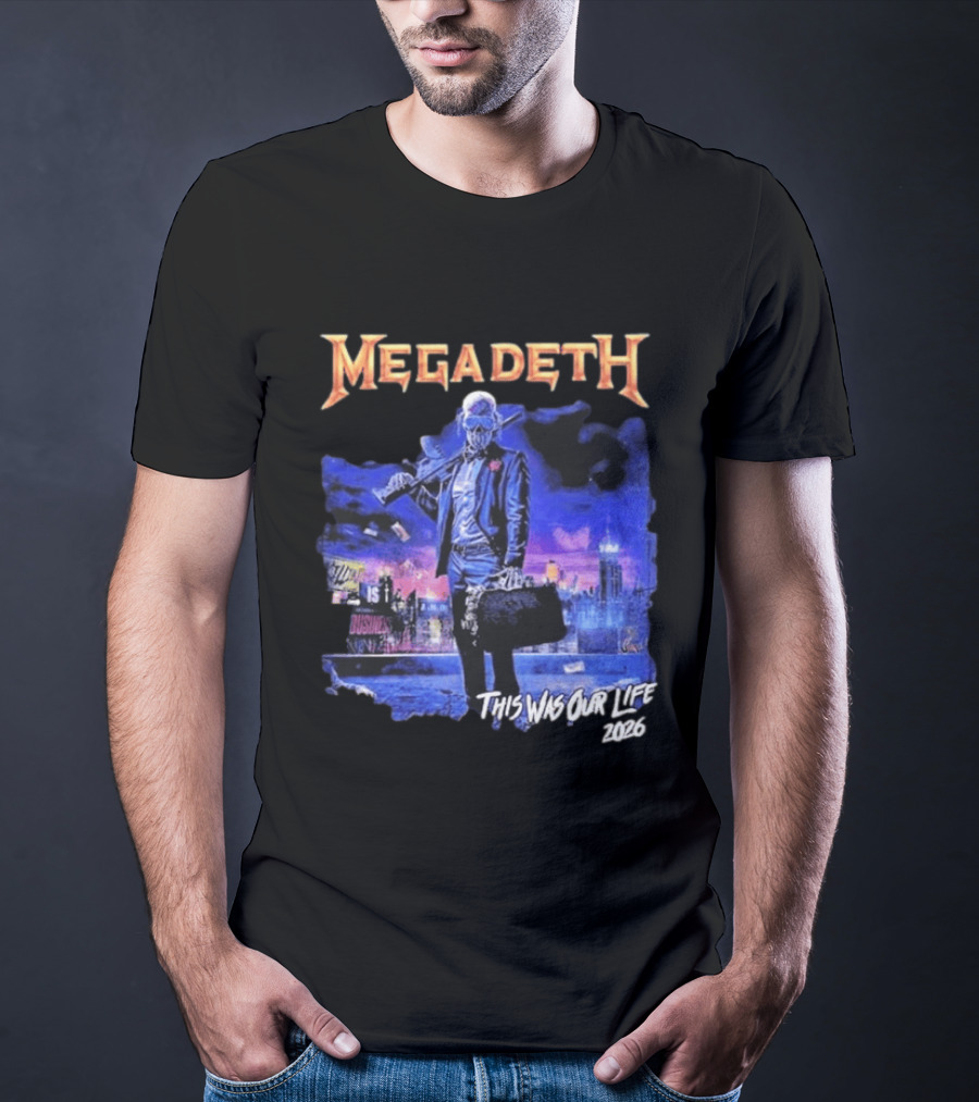Megadeth This Was Our Life 2026 Latin America Tour Gangster Vic Metal Concert T-Shirt
