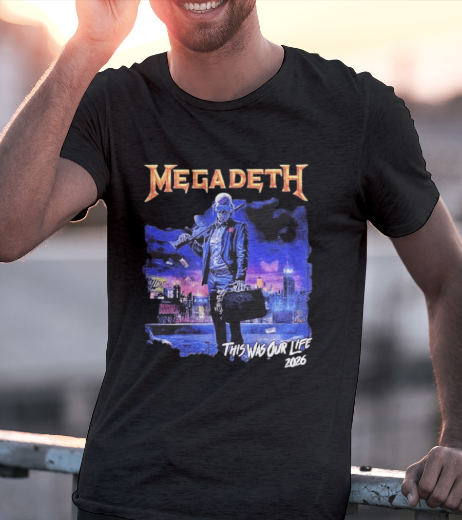 Megadeth This Was Our Life 2026 Latin America Tour Gangster Vic Metal Concert T-Shirt