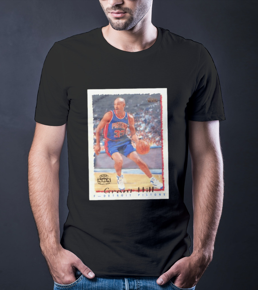 Detroit Pistons Grant Hill NBA Rookie Year 1994 Basketball Card T-Shirt