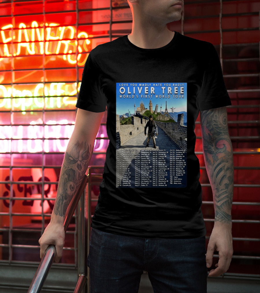 Oliver Tree World's First World Tour Love You Madly Hate You Badly Fall 2026 Tour Dates T-Shirt