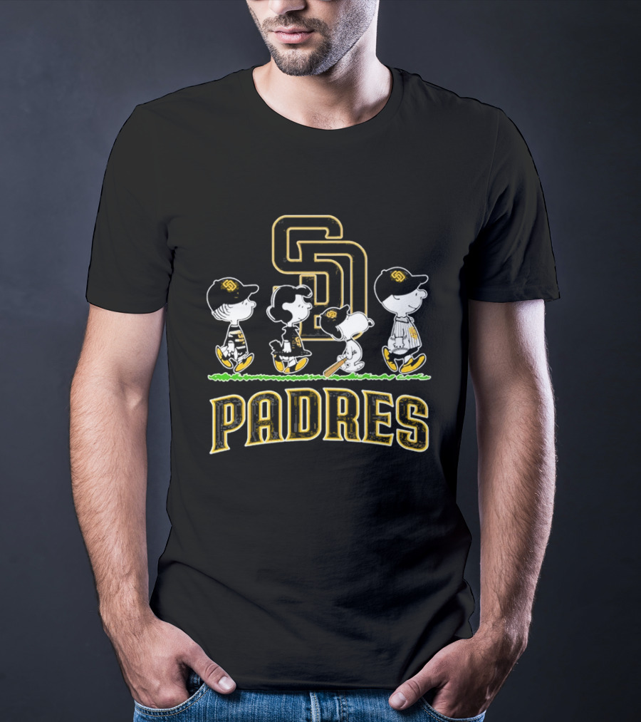San Diego Padres Peanuts Abbey Road 2026 Charlie Brown Snoopy Woodstock T-Shirt