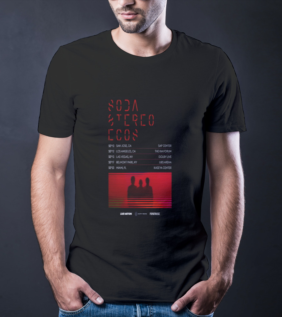 Soda Stereo Ecos 2026 Tour San Jose Los Angeles Las Vegas Belmont Park Miami Dates T-Shirt
