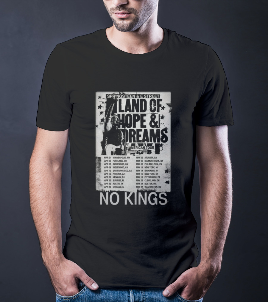 Springsteen E Street Band Land Of Hope & Dreams American Tour No Kings T-Shirt