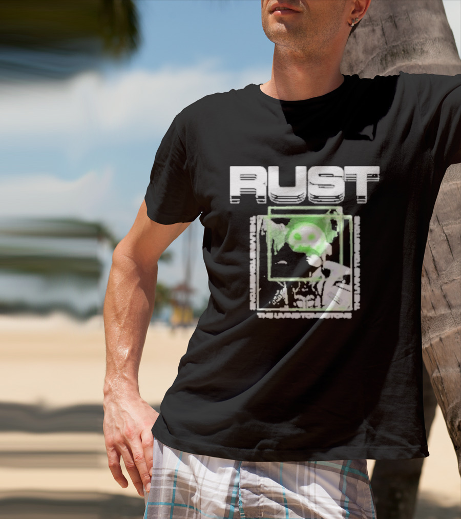 The Living Tombstone Rust Green Skull Gaming T-Shirt