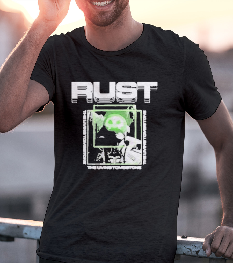 The Living Tombstone Rust Green Skull Gaming T-Shirt