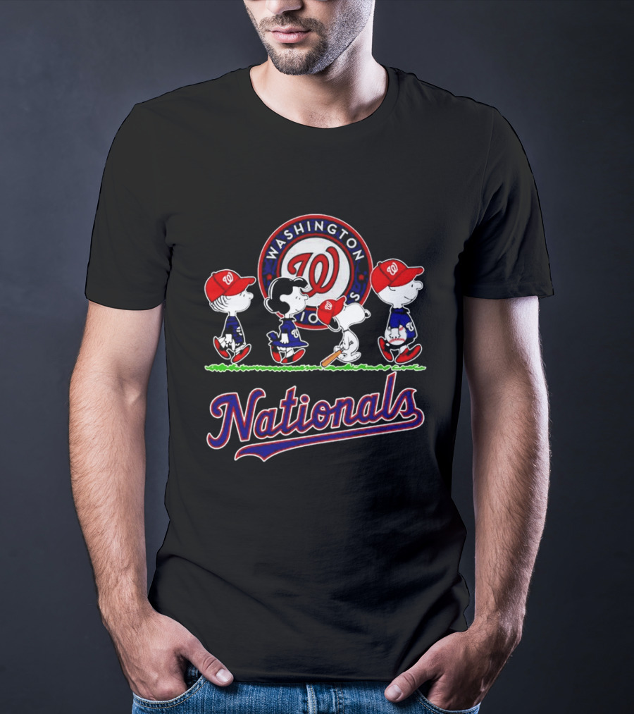 Washington Nationals Peanuts Characters Abbey Road Walking 2026 T-Shirt
