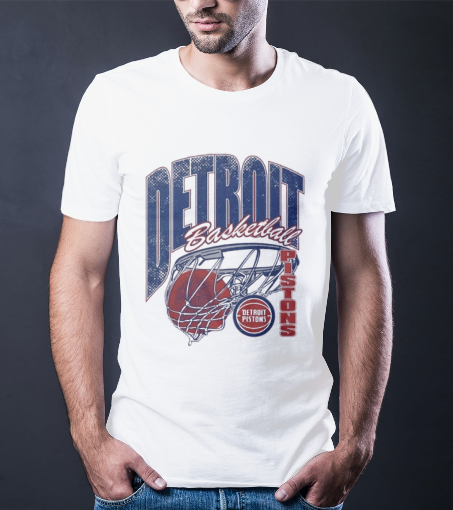 Detroit Pistons Basketball 2026 Script Swish T-Shirt