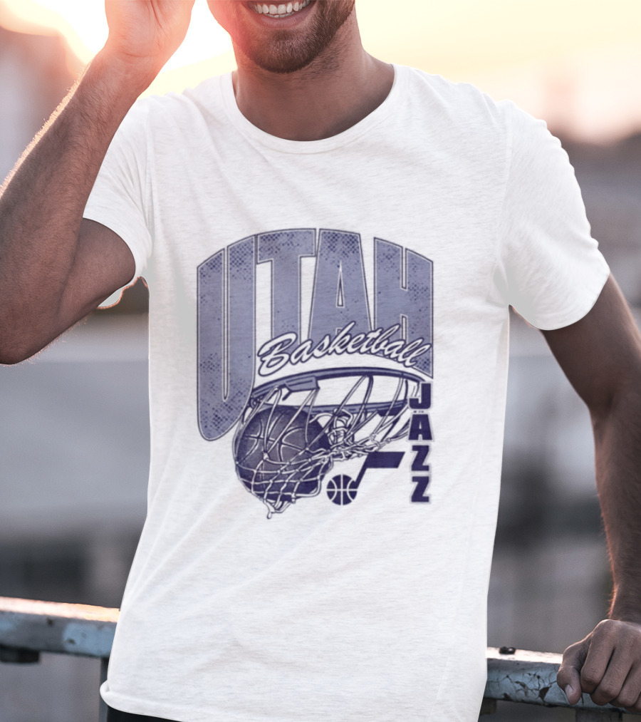 Utah Jazz 2026 Script Swish Basketball T-Shirt