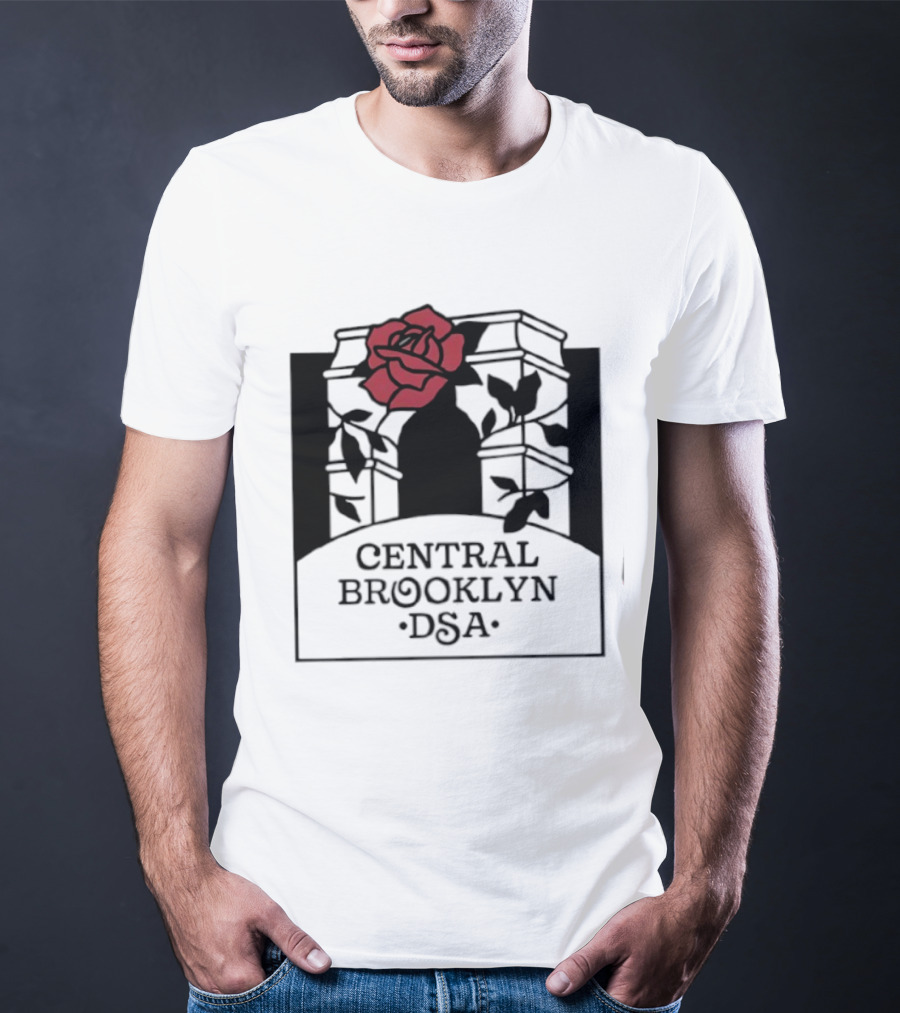 Central Brooklyn DSA Red Rose And Arch T-Shirt