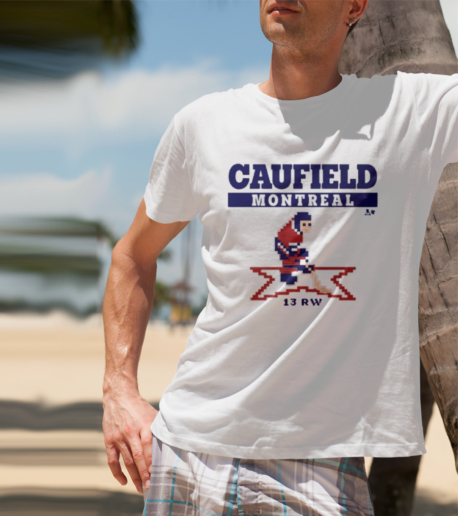Caufield Montreal 13 RW Hockey Player Pixel T-Shirt