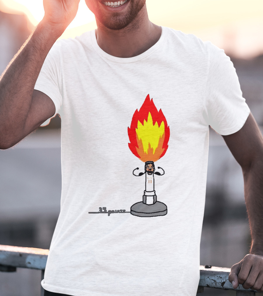 New York Knicks Jalen Brunson 35 Points It's Lit Flame T-Shirt