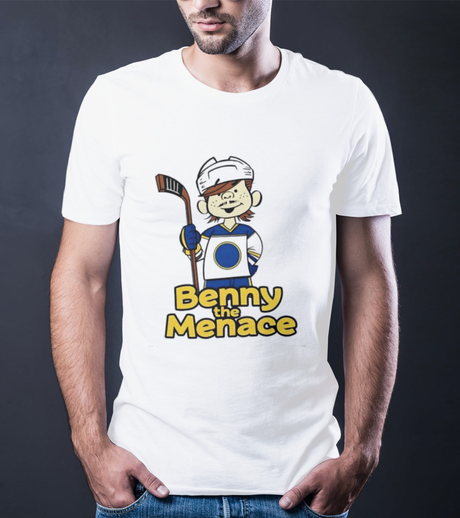 Zach Benson Benny The Menace Sabres Hockey Player Cartoon T-Shirt