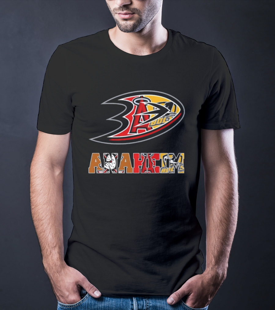 Anaheim Ducks Angels Lakers Sports Team Mashup T-Shirt