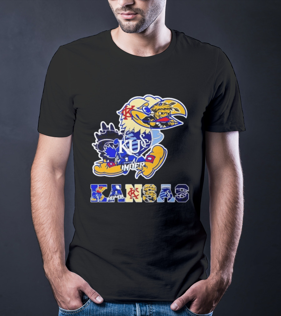 Kansas Jayhawks Wildcats Shockers Ichabods Team Mashup T-Shirt