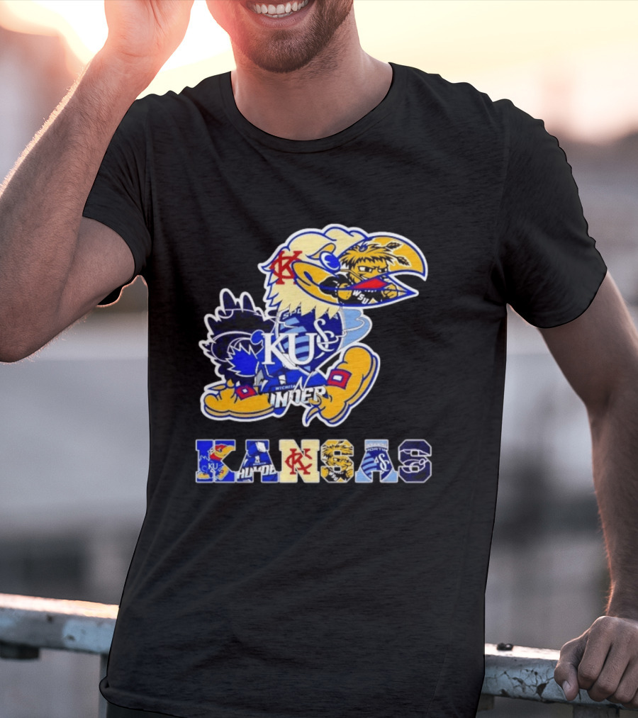 Kansas Jayhawks Wildcats Shockers Ichabods Team Mashup T-Shirt