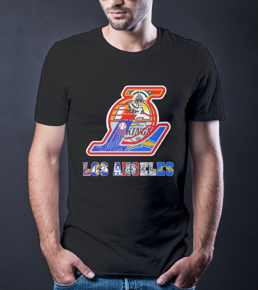 Los Angeles Dodgers Lakers Kings Chargers Sports Team Mashup T-Shirt