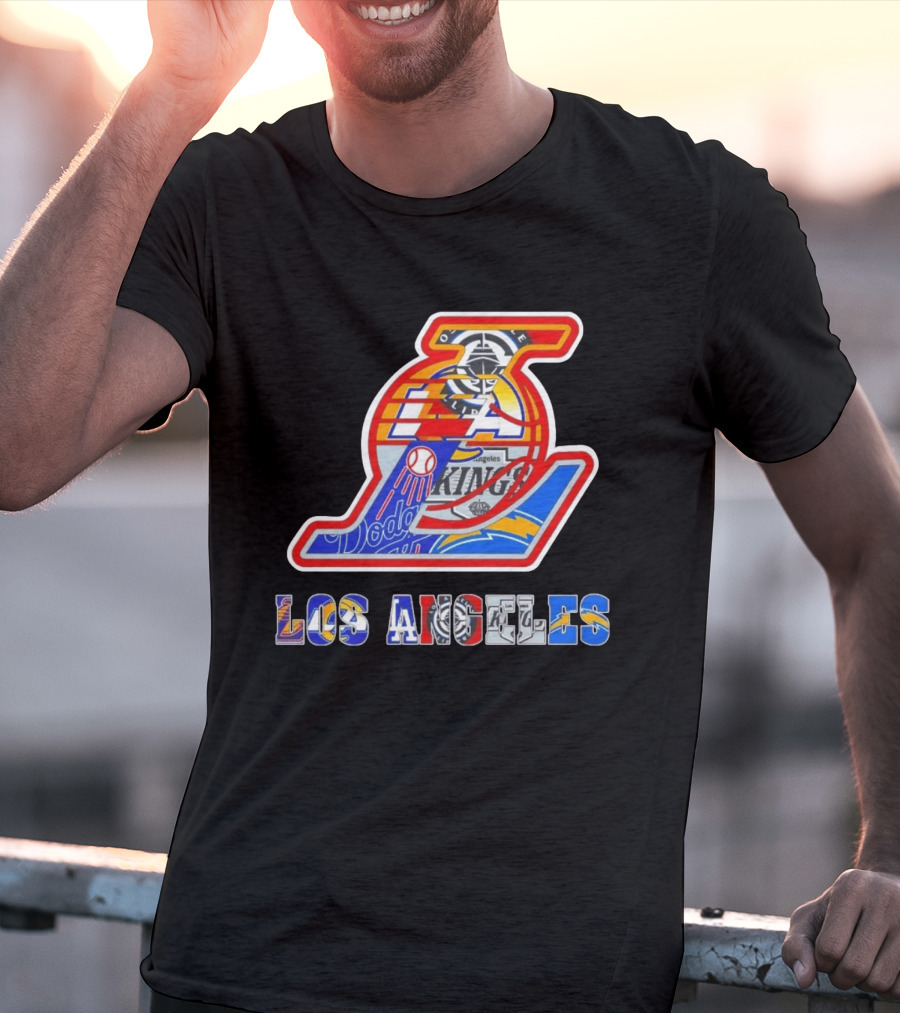 Los Angeles Dodgers Lakers Kings Chargers Sports Team Mashup T-Shirt