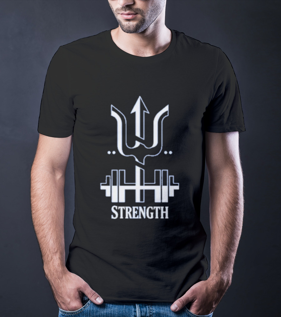 Bryan Woo Strength Arrow And Barbell Motivational T-Shirt