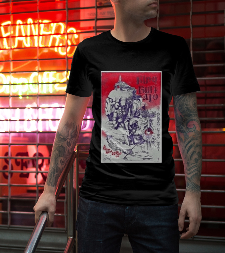 King Buffalo Vienna Arena May 4 2026 Concert Art Featuring Surreal Imagery And Space T-Shirt