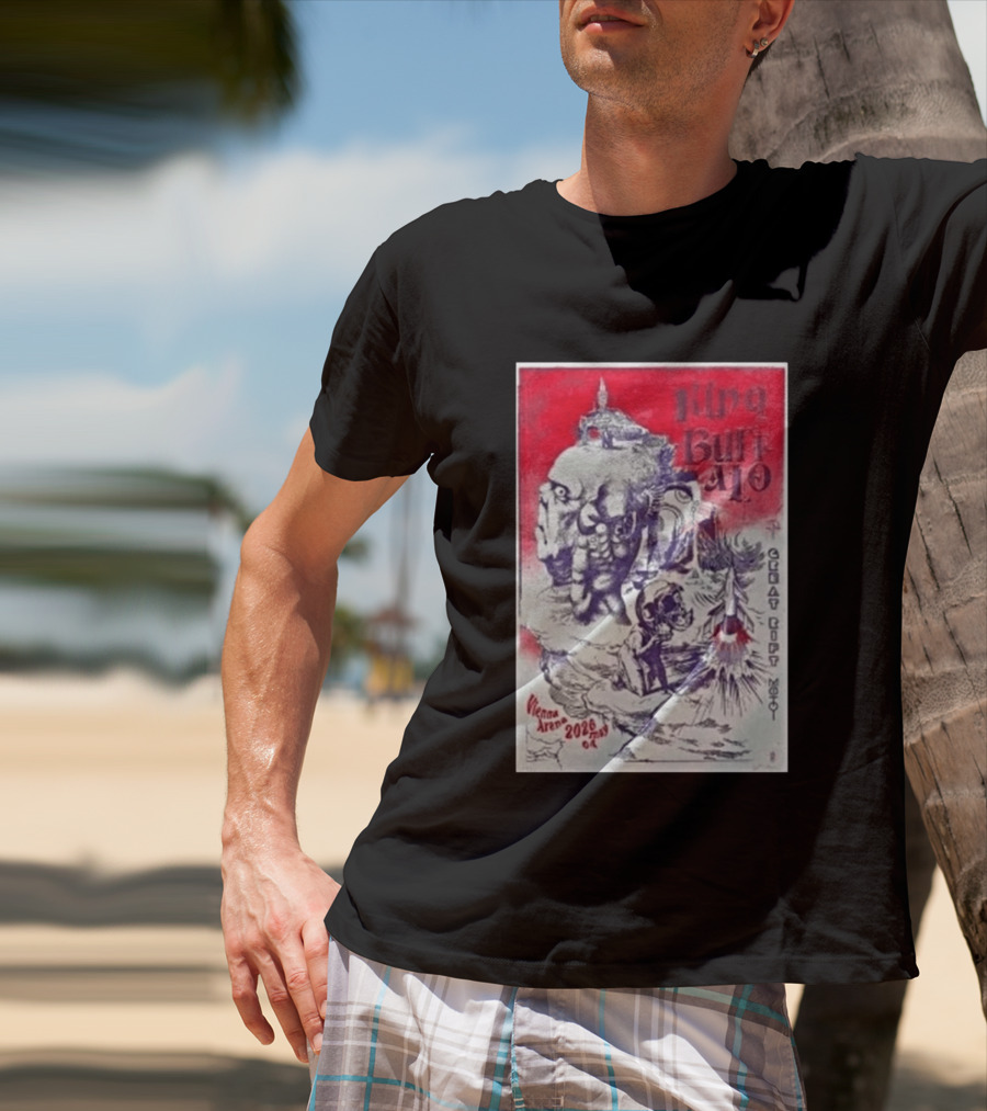 King Buffalo Vienna Arena May 4 2026 Concert Art Featuring Surreal Imagery And Space T-Shirt