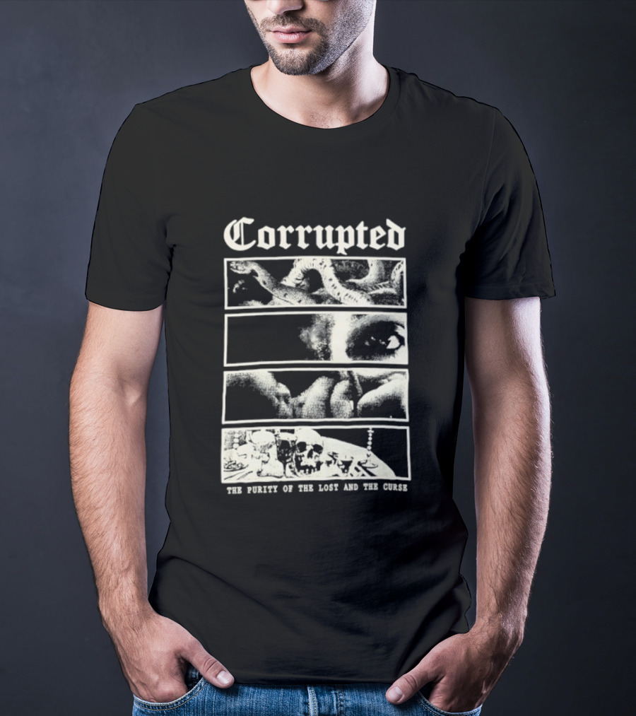 Corrupted The Purity Of The Lost And The Curse Eerie Monochrome Eye Panels T-Shirt