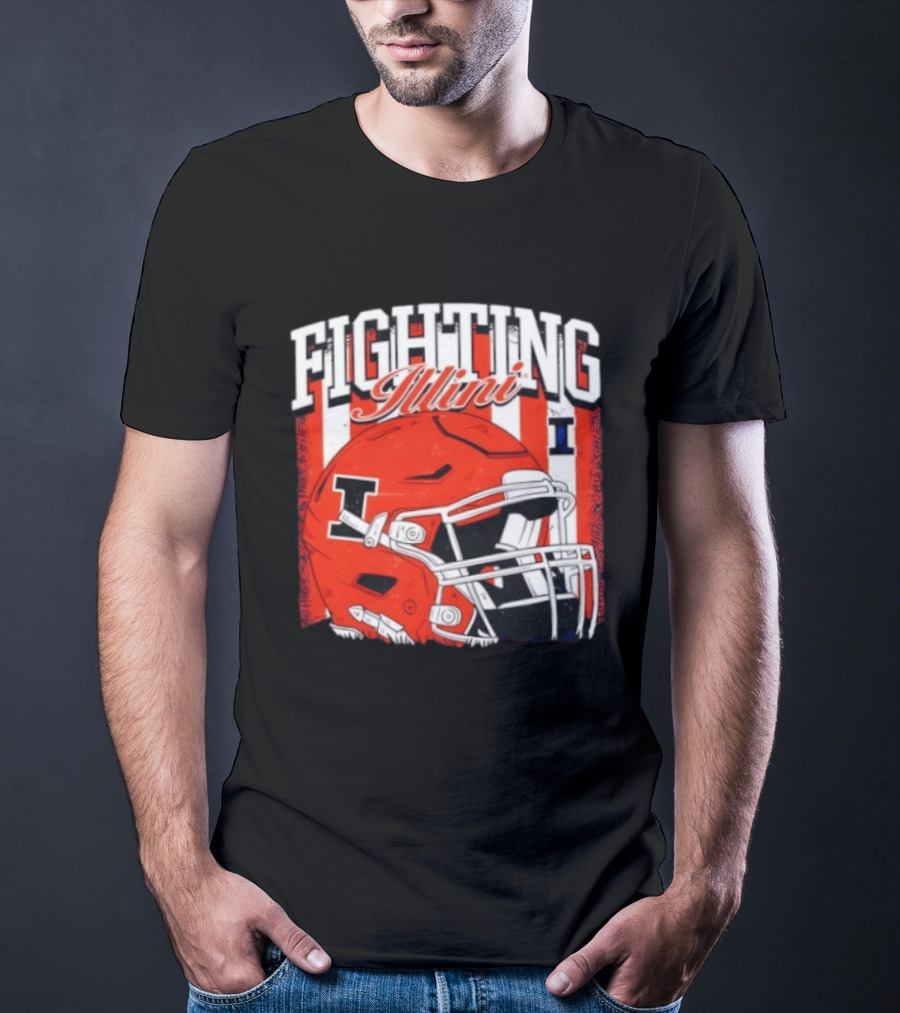 Fighting Illini NCAA Football Illinois Helmet T-Shirt