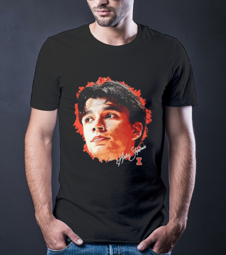 Illinois Fighting Illini Andrej Stojakovic NCAA Men's Basketball Game Face T-Shirt