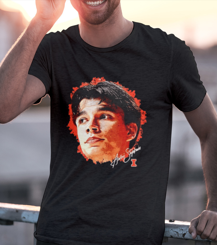 Illinois Fighting Illini Andrej Stojakovic NCAA Men's Basketball Game Face T-Shirt