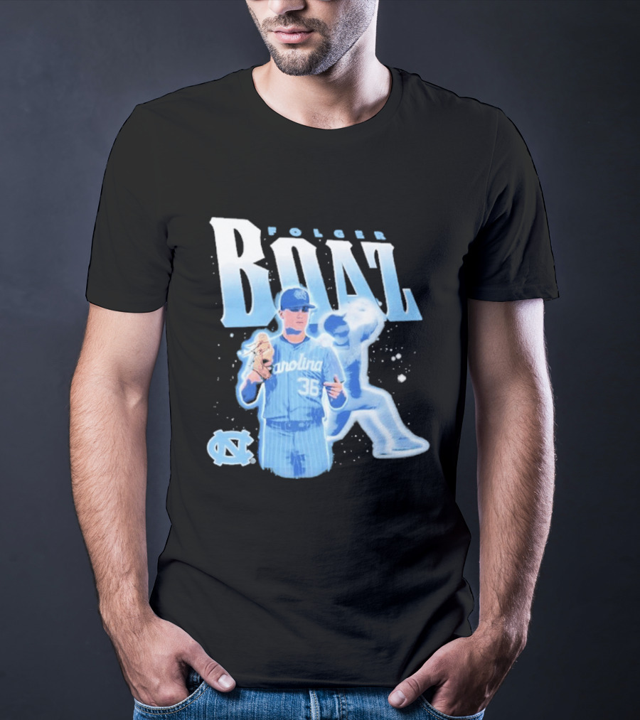 Folger Boaz Carolina Tar Heels Baseball 36 North Carolina Illustrated T-Shirt